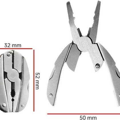 Polished 6 in 1 Mini Stainless Steel Multitool Pliers Professional Multi Tools Pocket Knife For Camping Outdoor