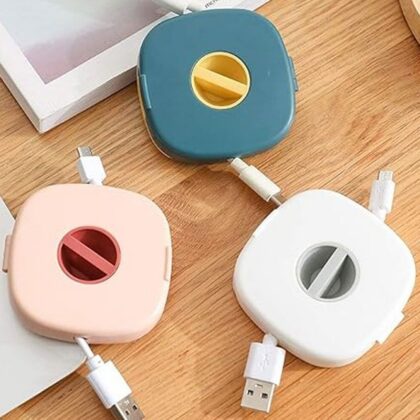 Portable Rotatable Data Cable Organizer and Mobile Stand