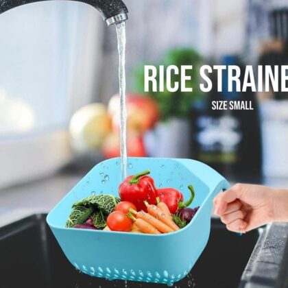 Rice Strainer Bowl Small Size BPA Free Kitchen Colander for Washing Vegetables