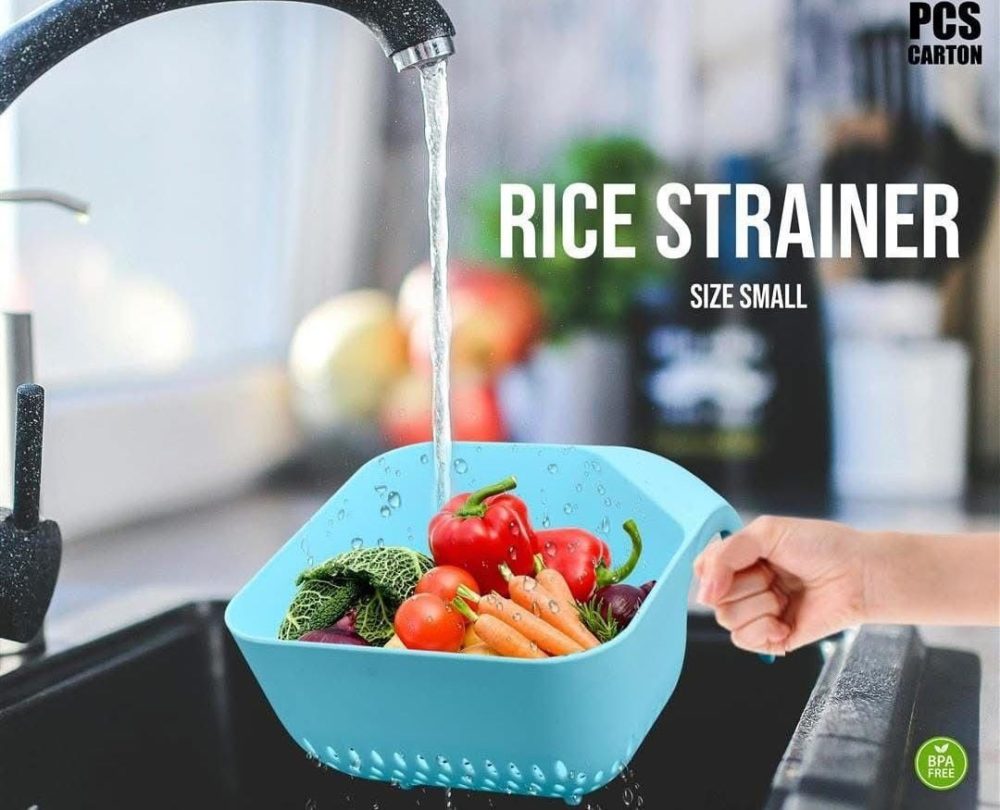 Rice Strainer Bowl Small Size BPA Free Kitchen Colander for Washing Vegetables