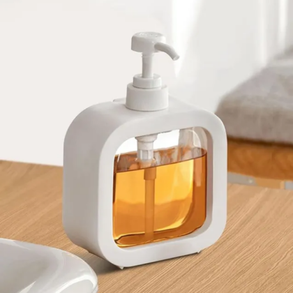 Soap Dispenser - 500ML Refillable Wash Hand Liquid, Dish Detergent, Shampoo Lotion Bottle with Pump Head and Label, Ideal for Kitchen & Bathroom Sink or Shower