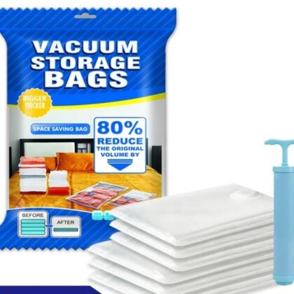 Vacuum Storage Bags 5 Bag And 1 Suction Pump for Travel Space Saver